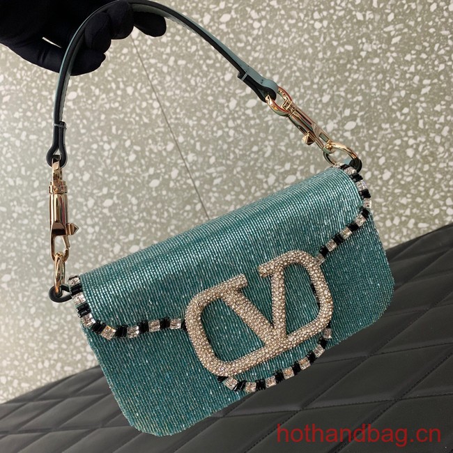 VALENTINO V-logo MINI LOCO bag beads 5032B light blue