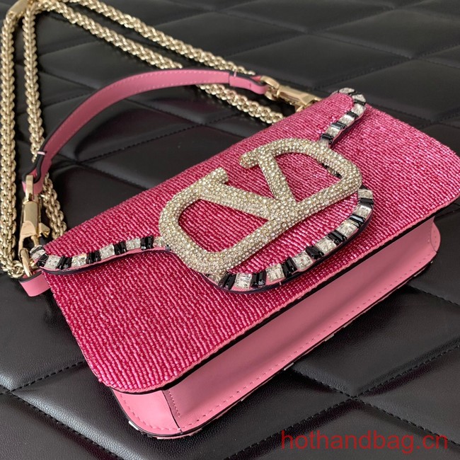 VALENTINO V-logo MINI LOCO bag beads 5032B pink