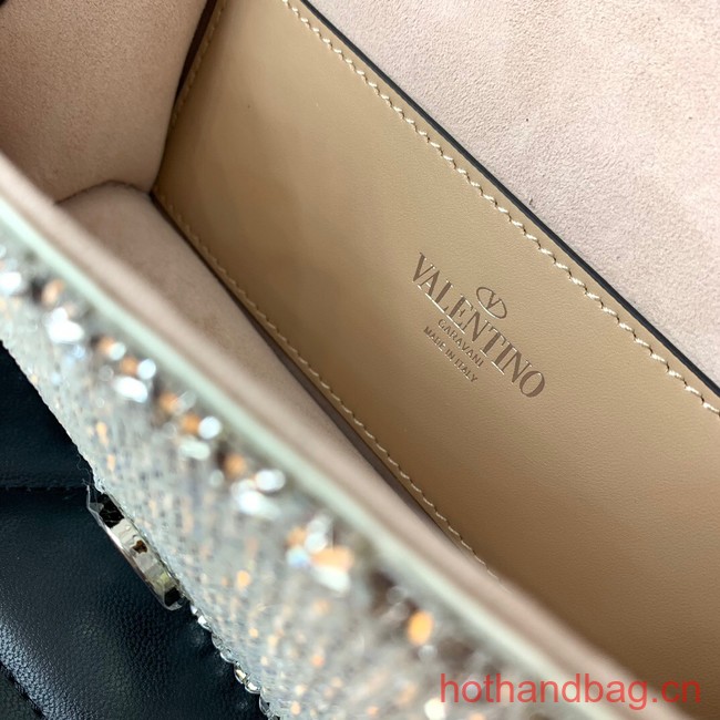 VALENTINO V-logo MINI LOCO bag beads 5032C white