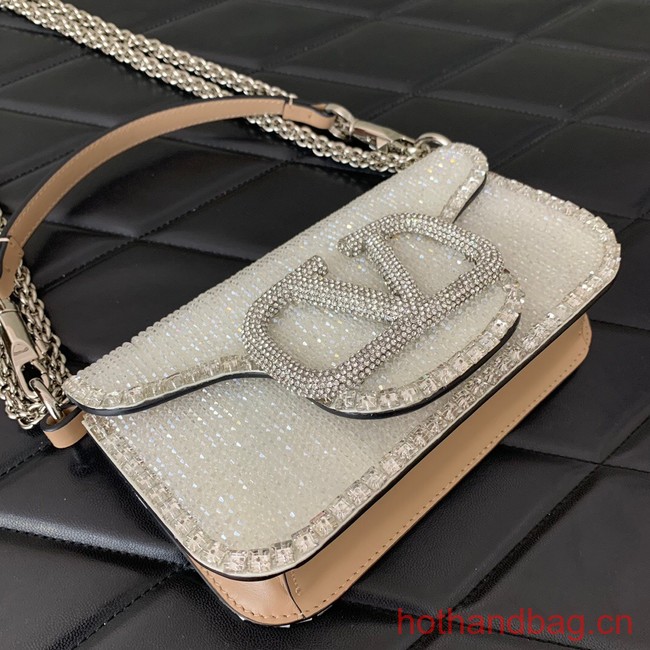 VALENTINO V-logo MINI LOCO bag beads 5032C white