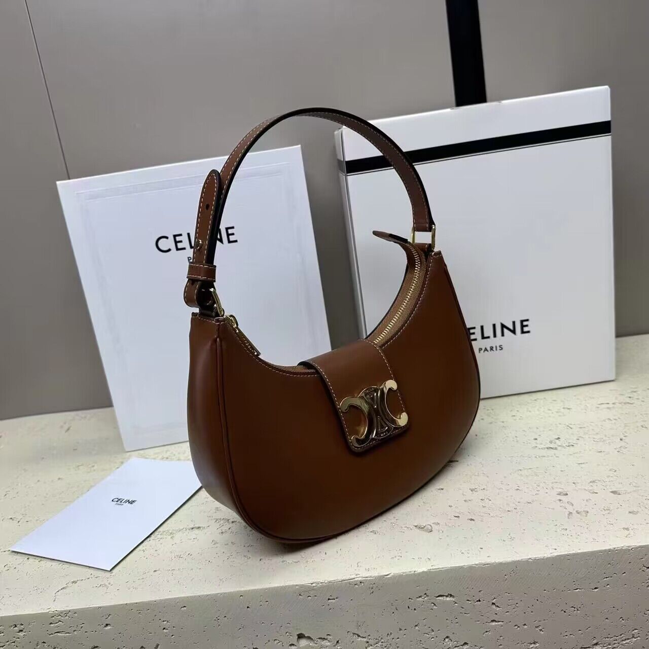 Celine AVA BAG IN SMOOTH CALFSKIN VINTAGE 114493 Brown