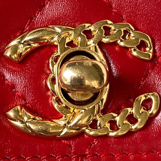 Chanel SMALL FLAP BAG WITH TOP HANDLE AS4306 red