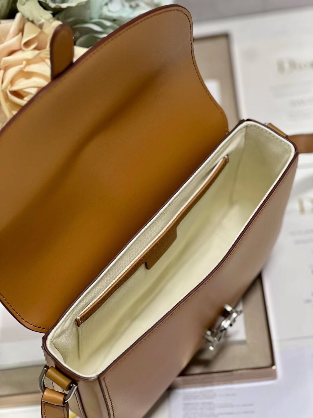 DIOR Calfskin Shoulder Bag C0561 Apricot