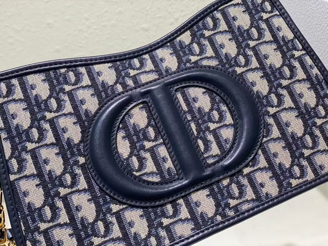 Dior CD SIGNATURE HOBO MINI BAG Blue Dior Oblique Jacquard S2213UTZ