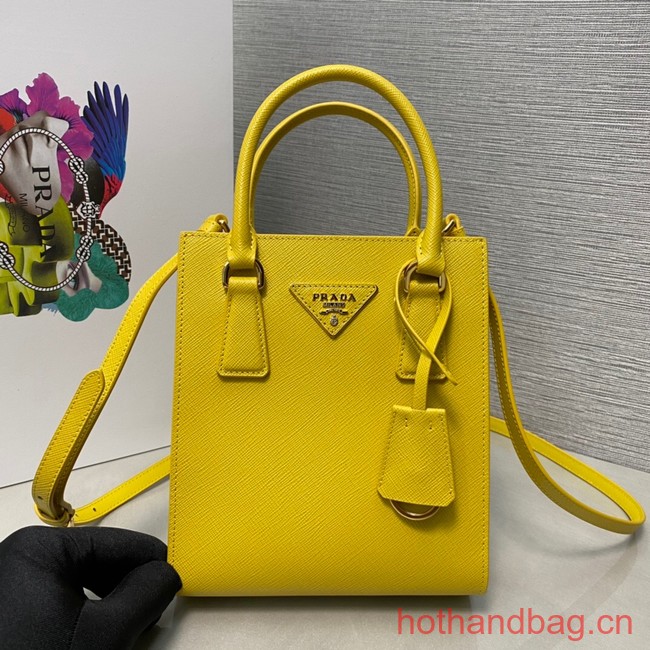 Prada Saffiano leather handbag 1BA358 yellow