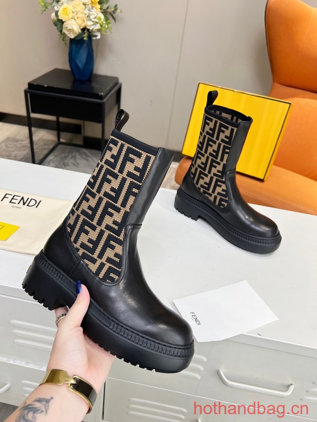 Fendi graphy leather biker boots 93705-1