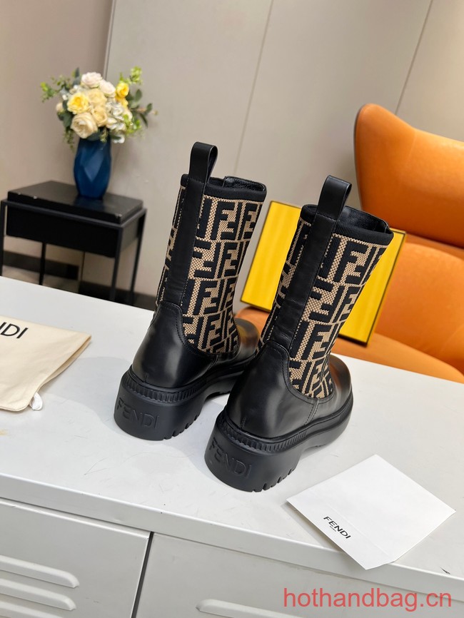 Fendi graphy leather biker boots 93705-1