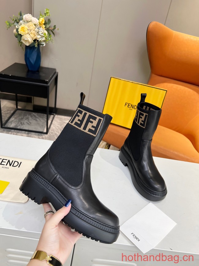 Fendi graphy leather biker boots 93705-2