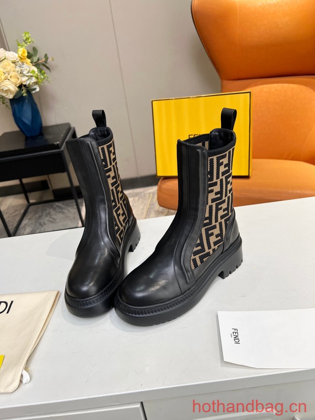 Fendi graphy leather biker boots 93705-4