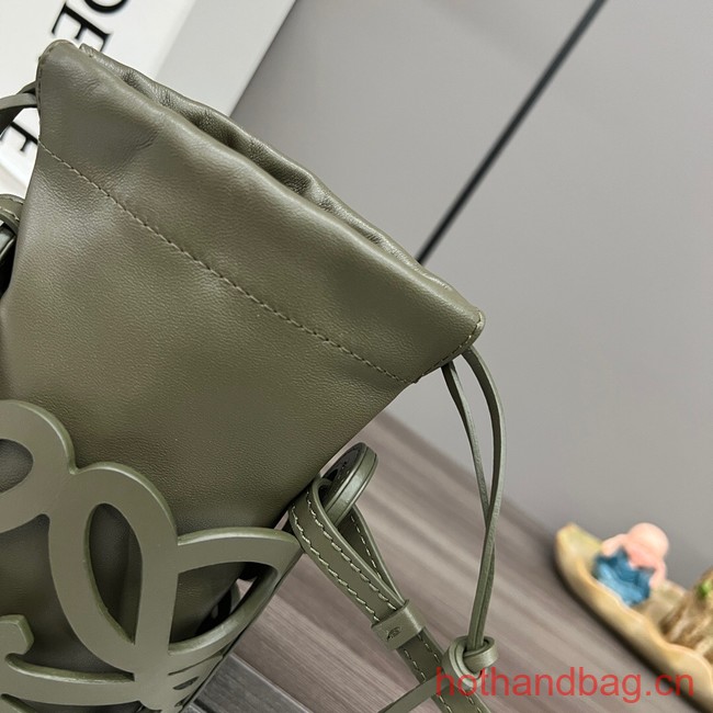 Loewe Original Leather Shoulder Handbag 0573 Dark Green