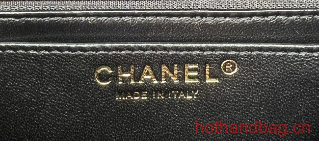 Chanel CLASSIC HANDBAG Wool Tweed A1116 black