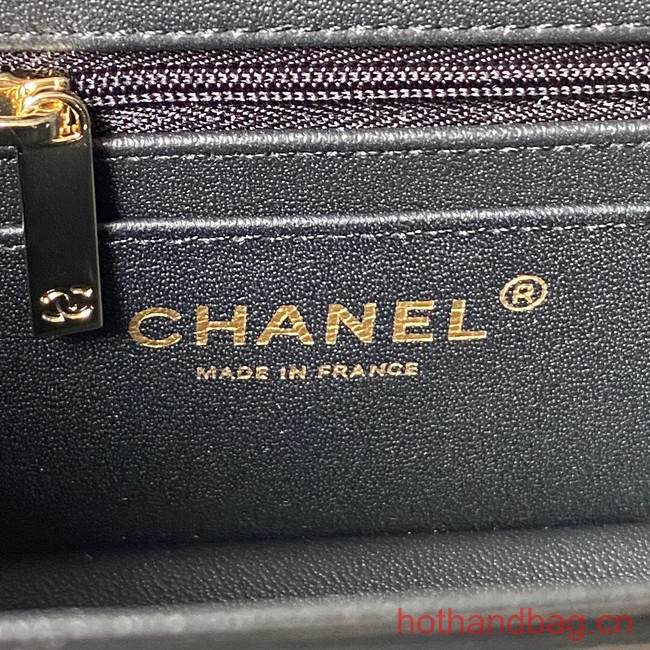 Chanel SMALL FLAP BAG WITH TOP HANDLE AS4469 black