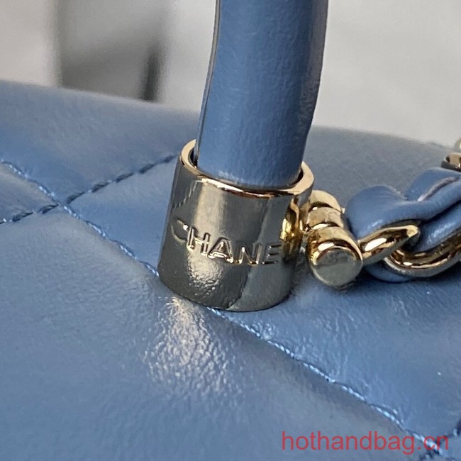 Chanel SMALL FLAP BAG WITH TOP HANDLE AS4469 blue