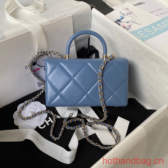 Chanel SMALL FLAP BAG WITH TOP HANDLE AS4469 blue