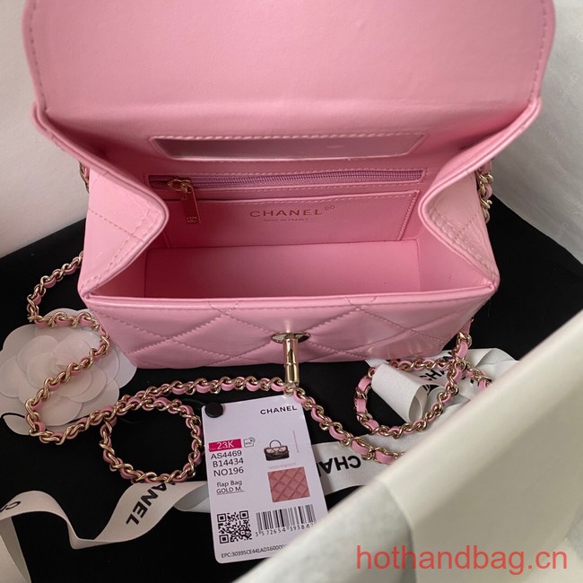 Chanel SMALL FLAP BAG WITH TOP HANDLE AS4469 pink