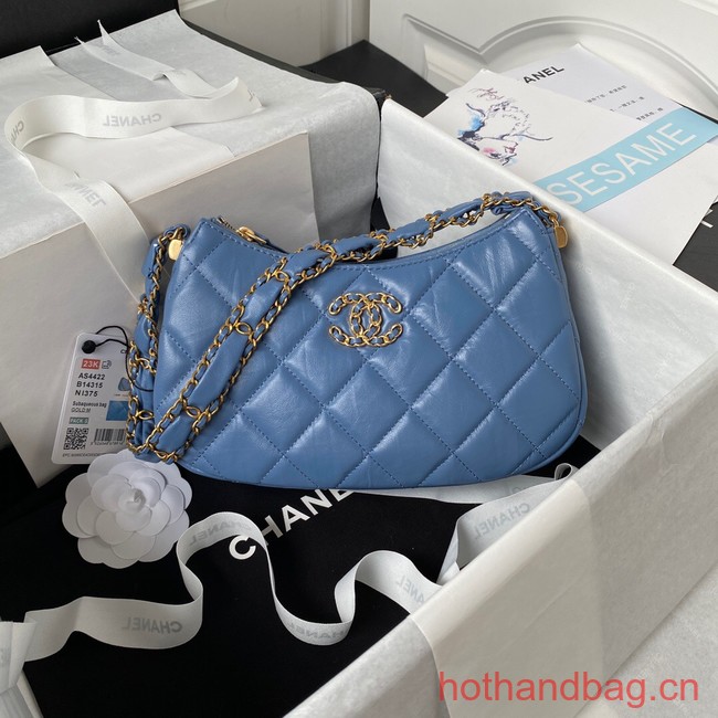 Chanel SMALL HOBO HANDBAG AS4422 blue