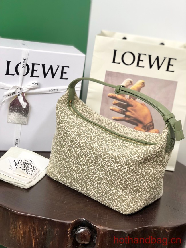 Loewe Miniature Anagram Jacquard and cow leather bag 651420 Green&avocado green