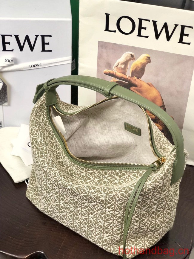 Loewe Miniature Anagram Jacquard and cow leather bag 651420 Green&avocado green