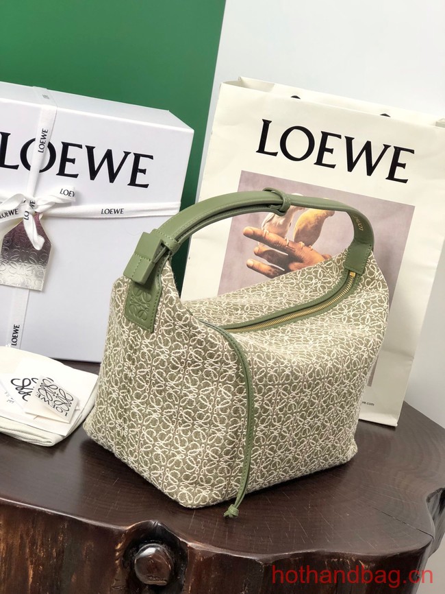 Loewe Miniature Anagram Jacquard and cow leather bag 651420 Green&avocado green