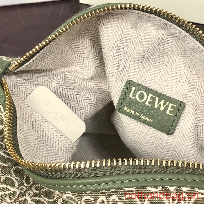 Loewe Miniature Anagram Jacquard and cow leather bag 651420 Green&avocado green