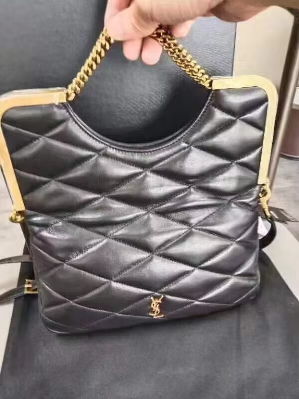 SAINT LAURENT LEATHER BAG Y668720 BLACK