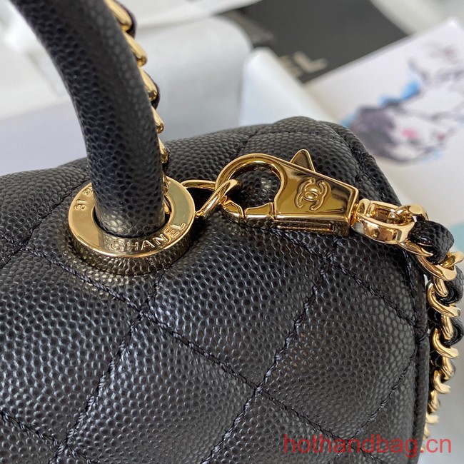 Chanel flap bag with top handle 92990 black