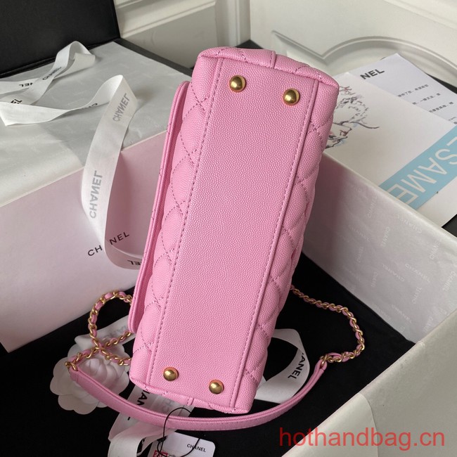 Chanel flap bag with top handle 92990 Pink