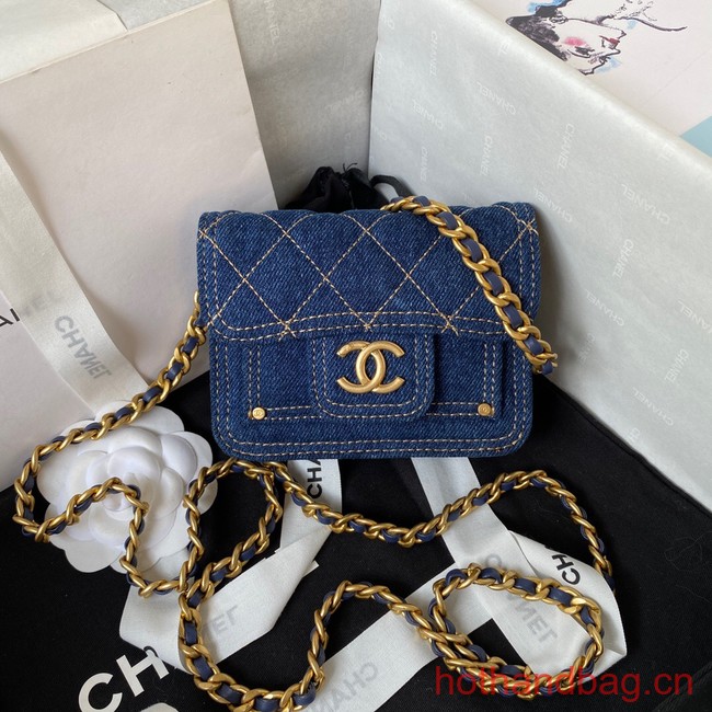 Chanel MINI FLAP BAG Denim AP4052 Blue