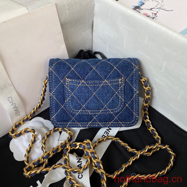 Chanel MINI FLAP BAG Denim AP4052 Blue