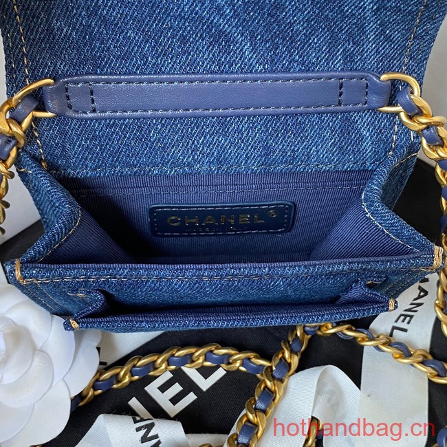 Chanel MINI FLAP BAG Denim AP4052 Blue