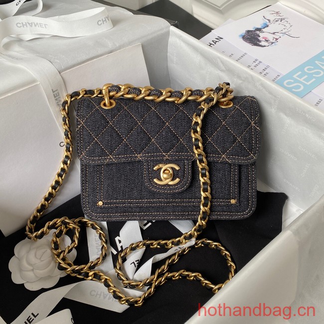 Chanel SMALL FLAP BAG Denim AS4051 Royal Blue