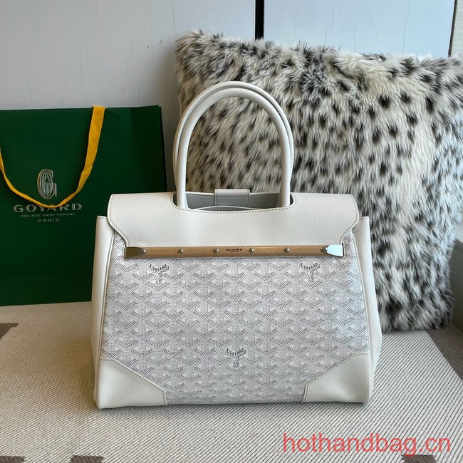 Goyard Calfskin Leather Tote Bag 20300 white