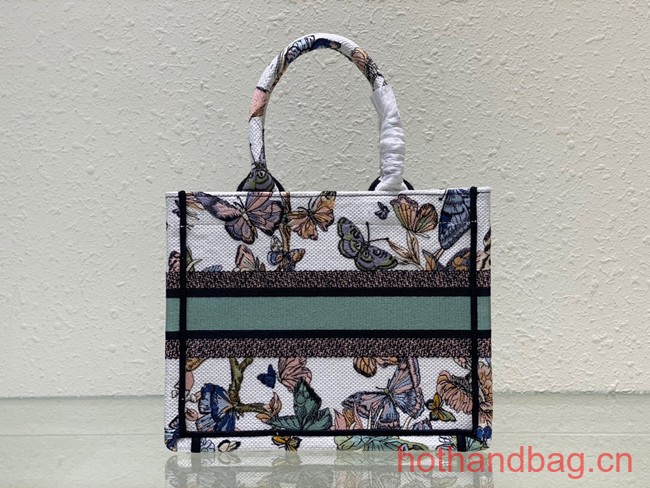 SMALL DIOR BOOK TOTE White Multicolor Toile de Jouy Mexico Embroidery M1296ZRG