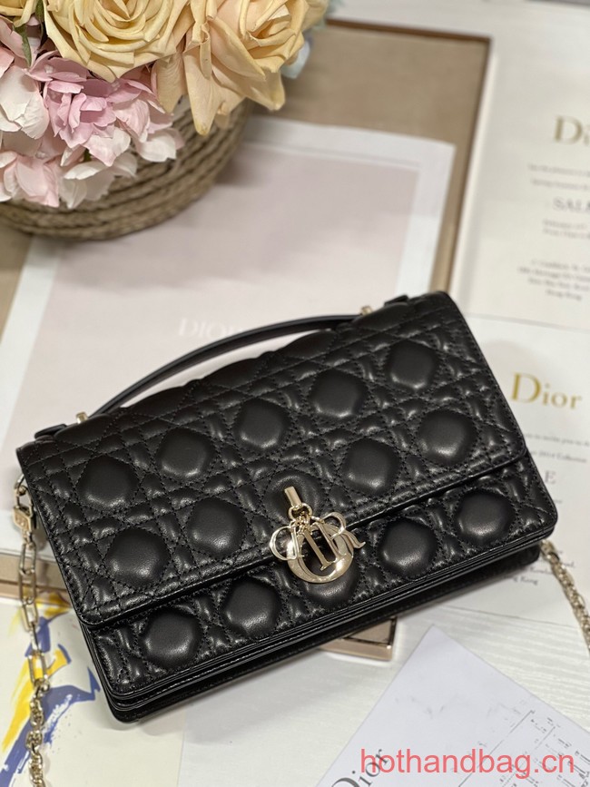 MISS DIOR TOP HANDLE BAG black Cannage Lambskin M0997ON