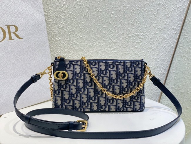 30 MONTAIGNE DIOR MIDI MINI BAG Blue Dior Oblique Jacquard S2320UTZ