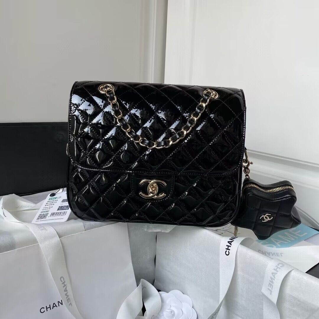 Chanel 24C Original Leather Star Backpack Bag AS4649 Black