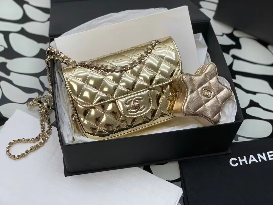 Chanel Mini Flap Bag & Star Coin Bag AS4646 Gold