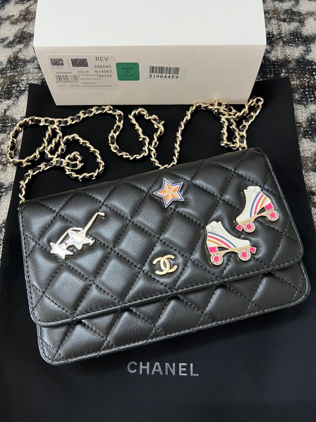 Chanel CLASSIC WALLET ON CHAIN AP0250 Black