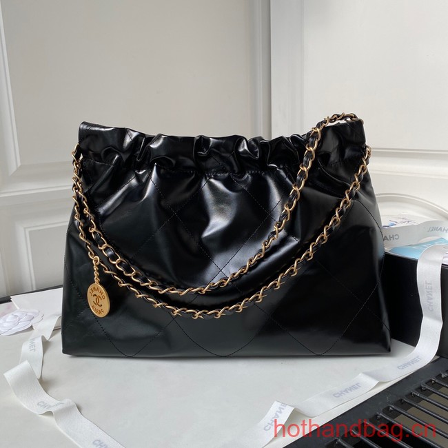 CHANEL 22 HANDBAG Calfskin & Gold-Tone Metal AS3261 black 