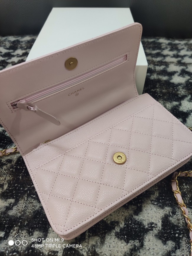 Chanel FLAP PHONE HOLDER WITH CHAIN AP3575 PINK