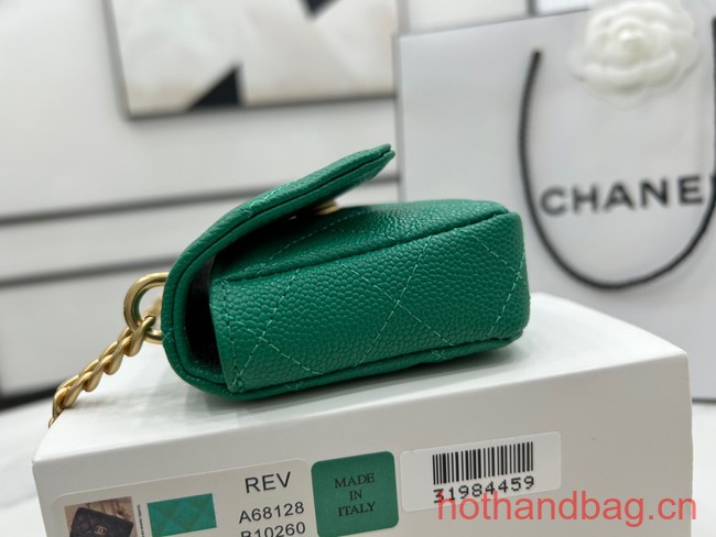 Chanel NANO CLUTCH WITH CHAIN A68128 green