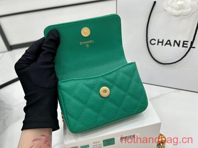 Chanel NANO CLUTCH WITH CHAIN A68128 green