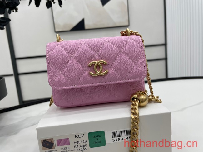 Chanel NANO CLUTCH WITH CHAIN A68128 pink