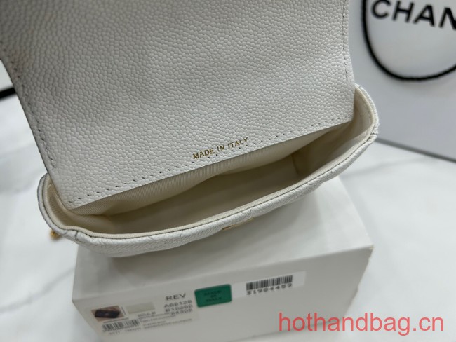 Chanel NANO CLUTCH WITH CHAIN A68128 white