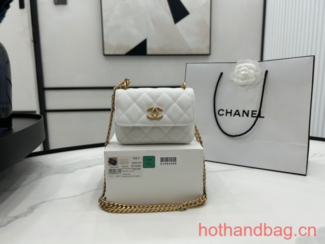 Chanel NANO CLUTCH WITH CHAIN A68128 white