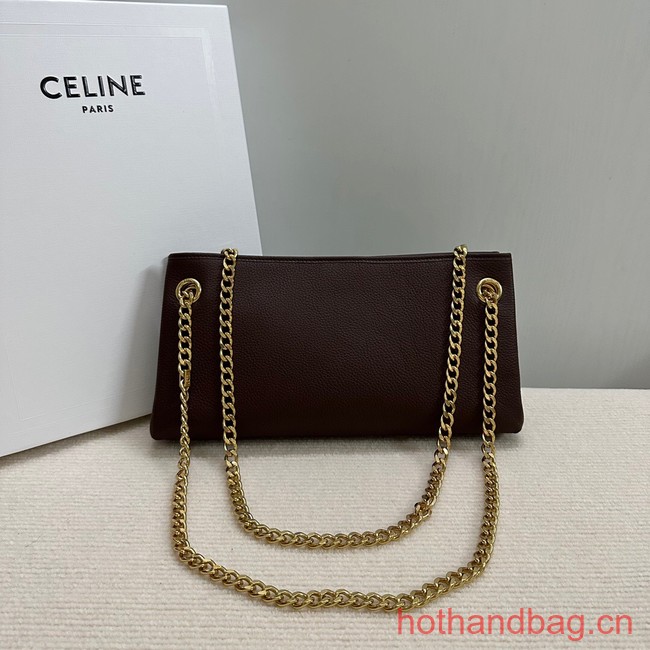 Celine MEDIUM NEWSPAPER BAG IN SUPPLE CALFSKIN 114253 Wine