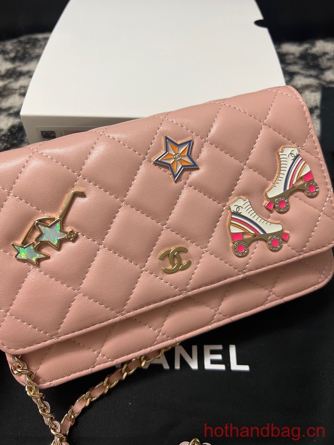 Chanel CLASSIC WALLET ON CHAIN AP0250 pink