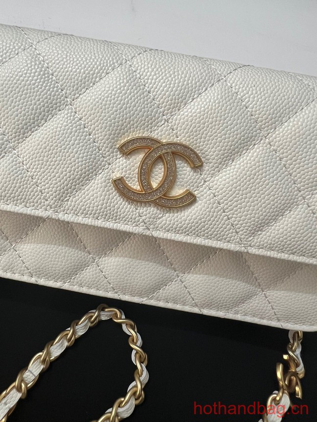 Chanel FLAP PHONE HOLDER WITH CHAIN AP3696 white