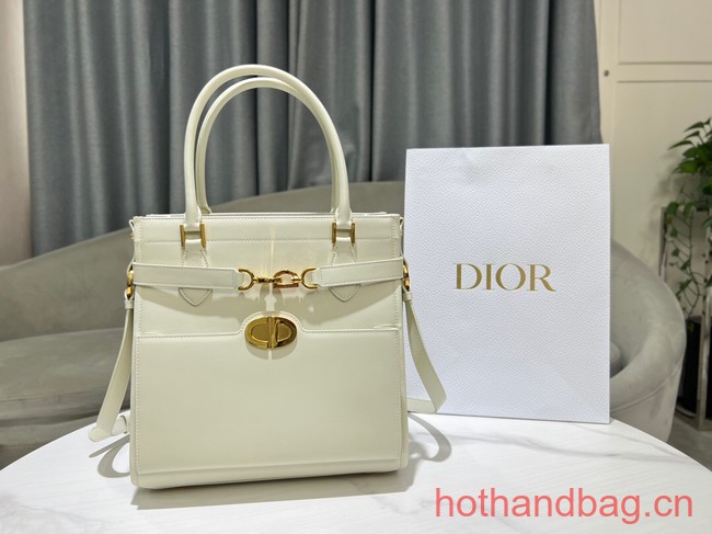 Dior MEDIUM BOSTON BAG Calfskin 8801 white