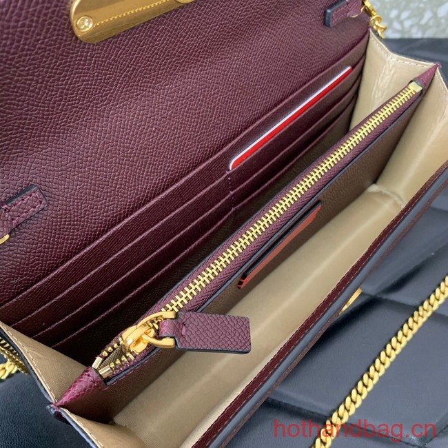 VALENTINO grain calfskin leather bag 0681 Wine